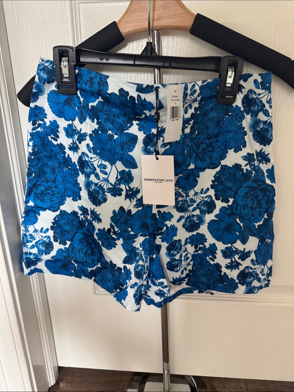 Generation Love White Poplin with Shorts with Bold Blue Floral Print